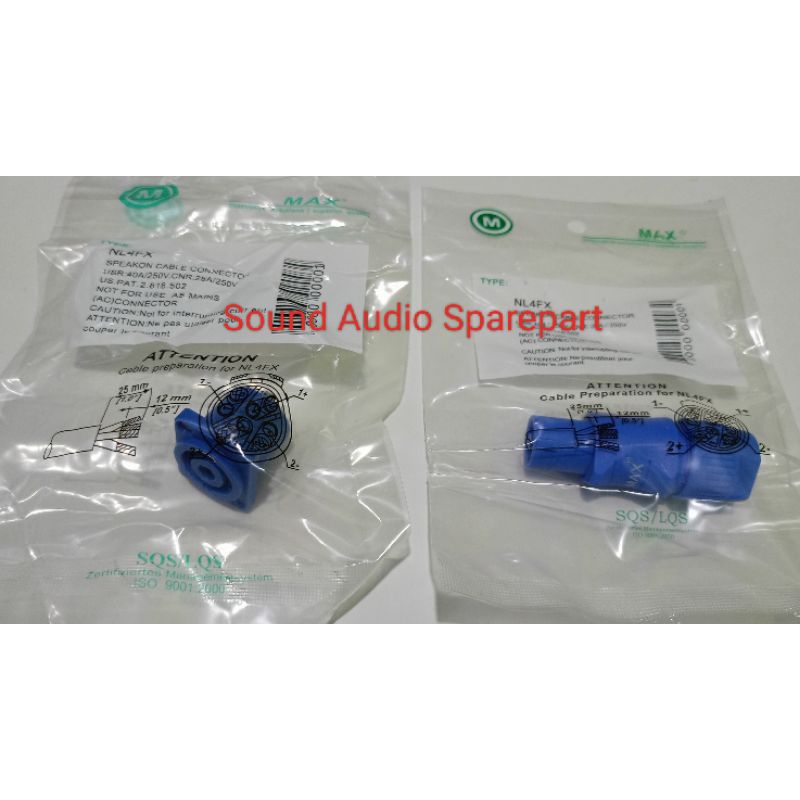 Jack Spicon satu set.. Jack spikon + Soket Spicon merk MAX. TEMBAGA