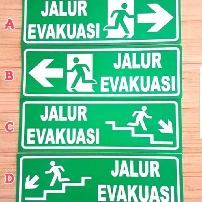 

Sign Plat Jalur Evakuasi Ukuran 30X60cm Scotlight K3 Rambu Plat Safety