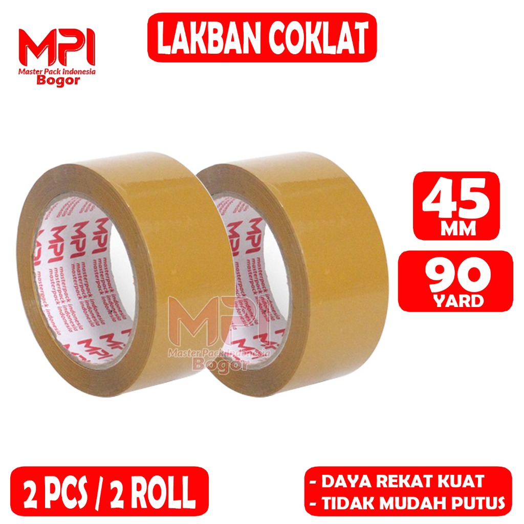 

2 PCS - Lakban Coklat MPI 45 MM x 90 YARD / Lakban Packing - Master Pack Indonesia