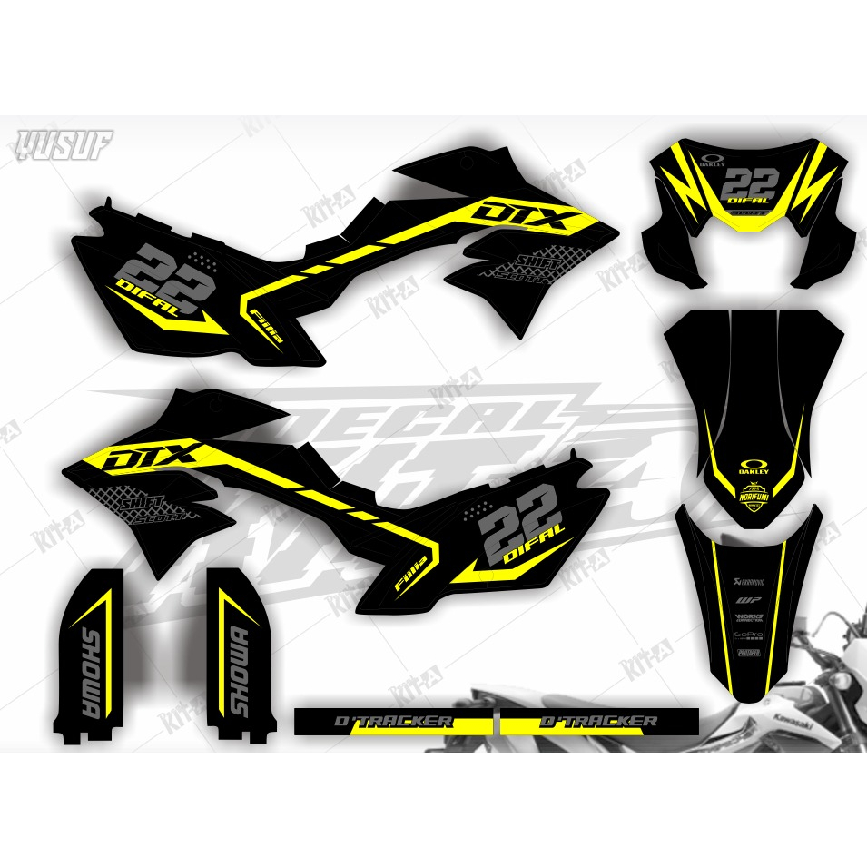 Decal New Dtracker Hitam Kuning Stiker Dtracker SE Full Body D-A4-282