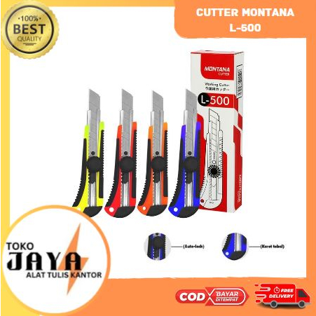 

Montana Cutter CT L-500 Pisau Cutter Pemotong Kertas Kardus Serbaguna Tajam Awet Toko Jaya ATK Murah Lengkap