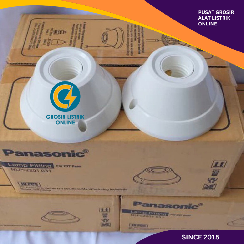 FITTING LAMPU PANASONIC PLAFON BULAT NLP52201 E27 TEMPEL ORIGINAL