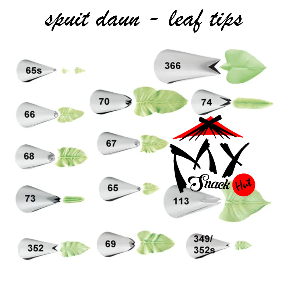 

SPUIT DAUN - LEAF FLOWER LEAVES IVY CAKE DECORATION DECORATING TIPS STAINLESS STEEL TEBAL PREMIUM