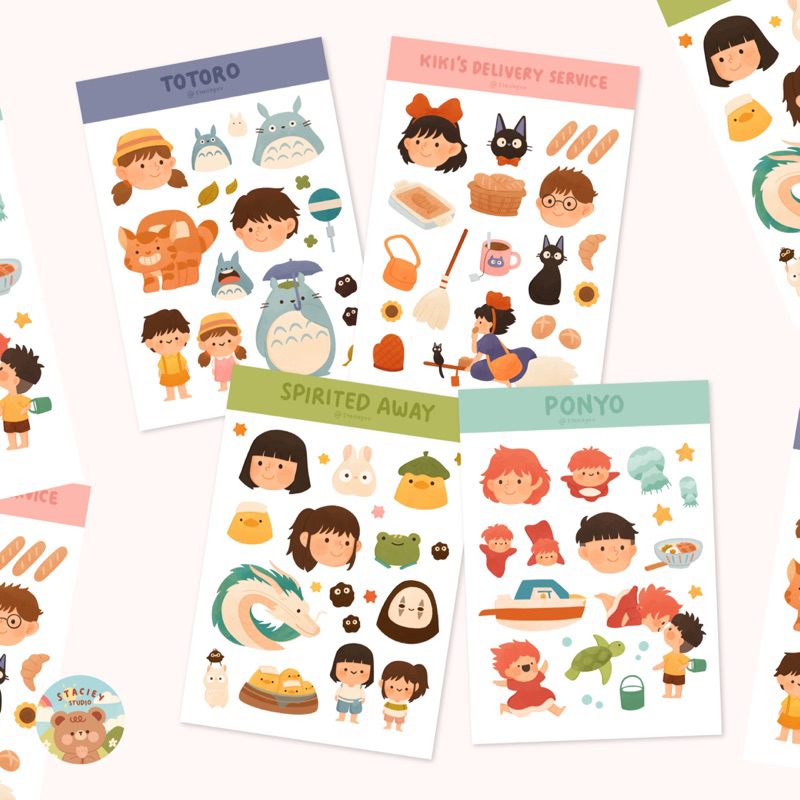 

Stiker Ghibli Studio | Stiker sheet | Stiker Kiss cut | Ponyo, Kiki’s Delivery Service, My Neighbor Totoro, Spirited away