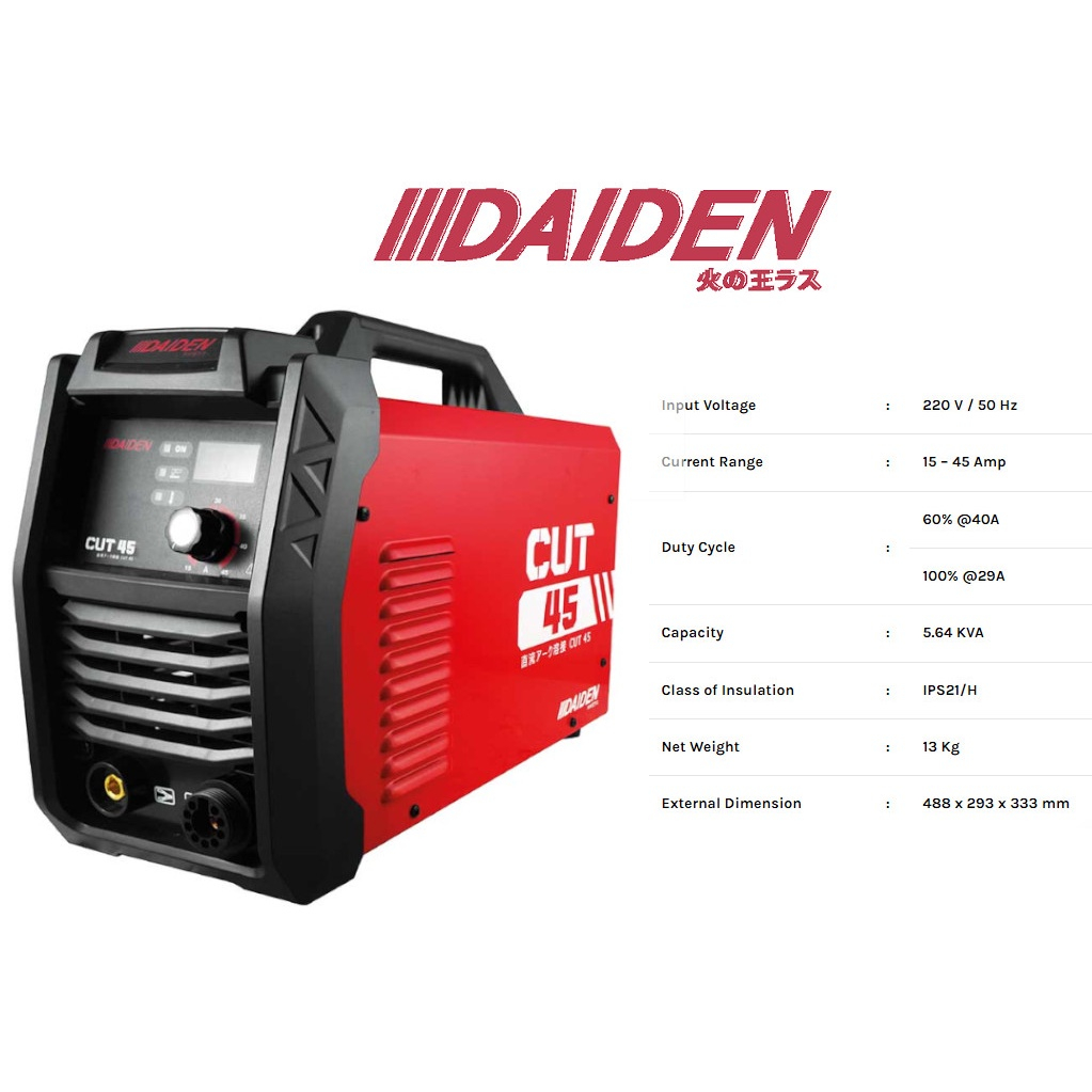 Mesin Las Potong DAIDEN CUT 45 / Inverter Cutting Plasma Welding CUT-45 / Cutter Trafo Travo Las CUT