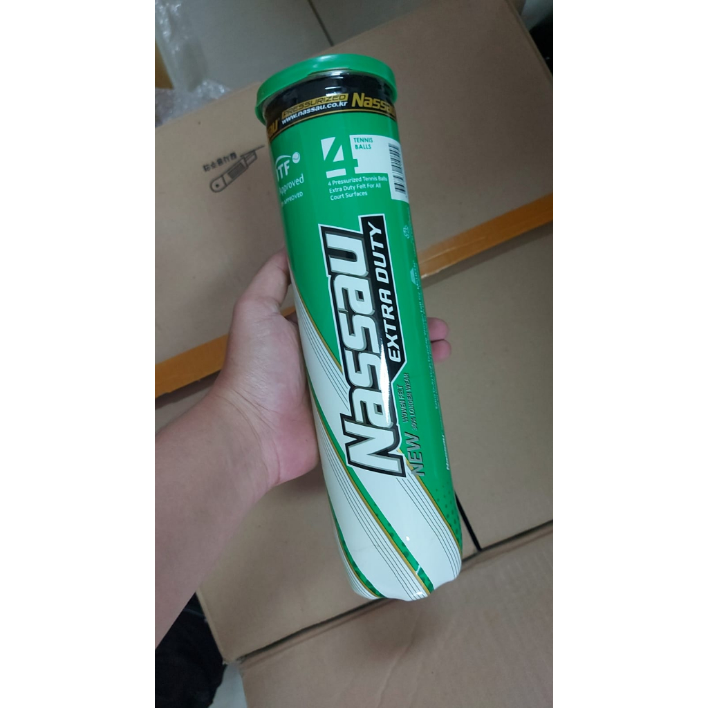 Bola tenis Nassau hijau isi 4