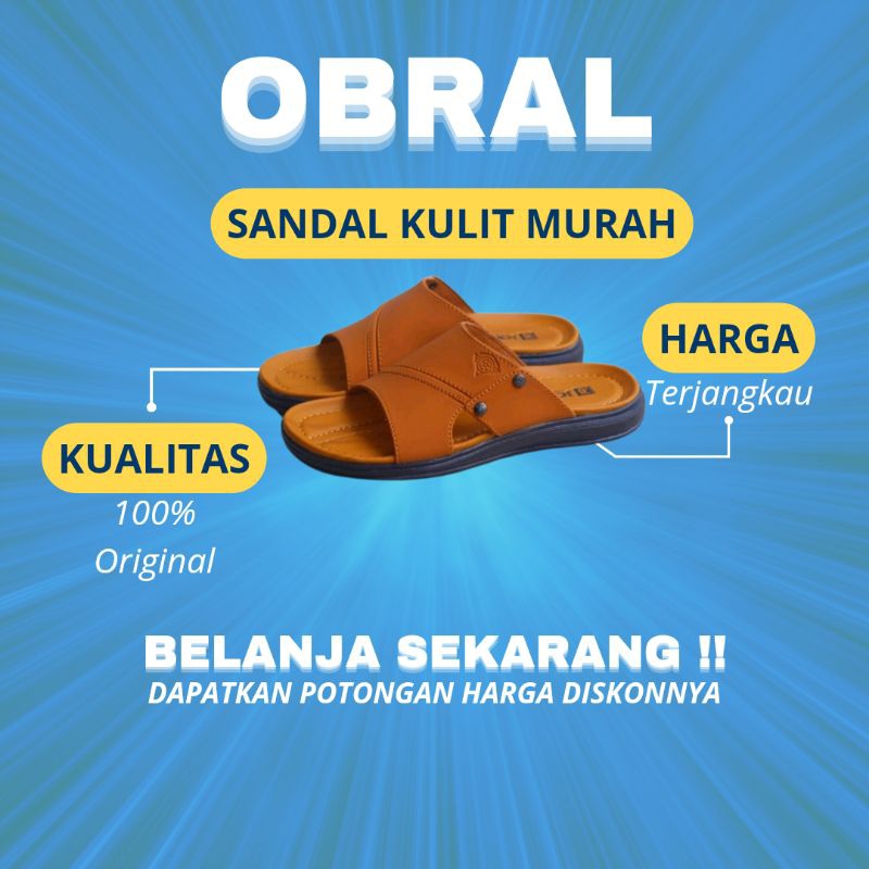 Sandal kulit Joemen sandal jepit import