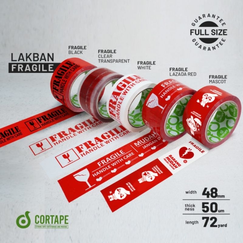 

LAKBAN FRAGILE 48mm JANGAN DIBANTING HANDLE WITH CARE