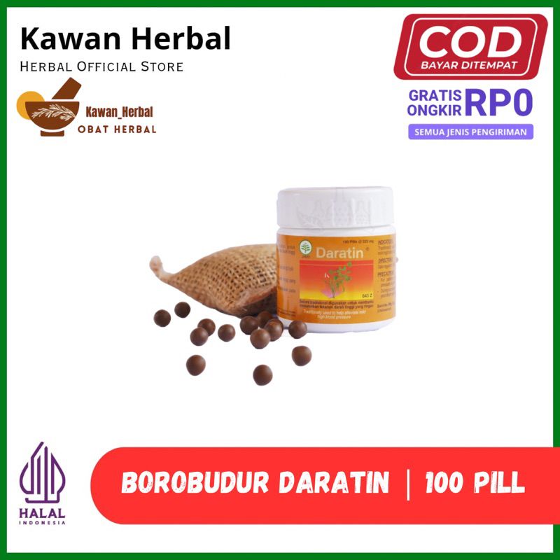 

Daratin 100 pil.Membantu menurunkan gejala tekanan darah tinggi dan rendah 100% Original Asli Herbal