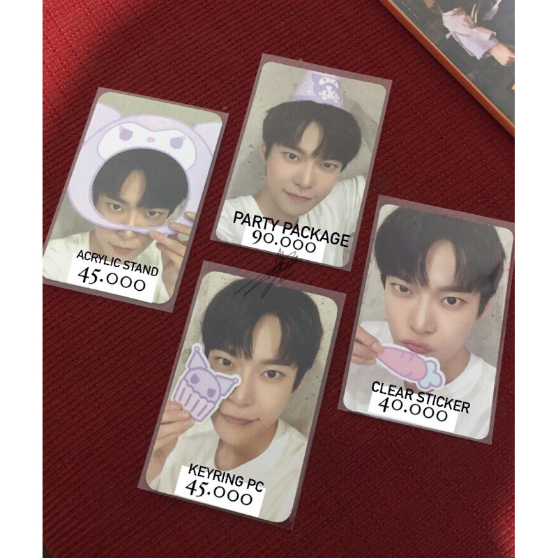 PC DOYOUNG NCT SANRIO PARTY PACKAGE CLEAR STICKER ACRYLIC STAND TRADING CARD B