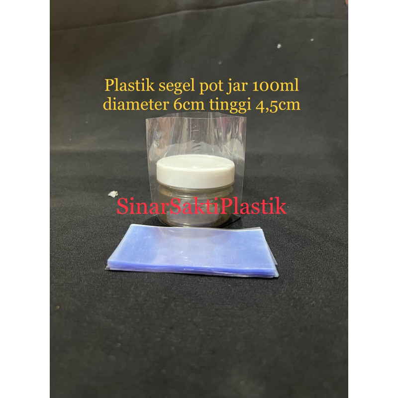 Plastik segel pot jar 100gr / pot cream diameter 6cm tinggi 4,5cm (isi 50)