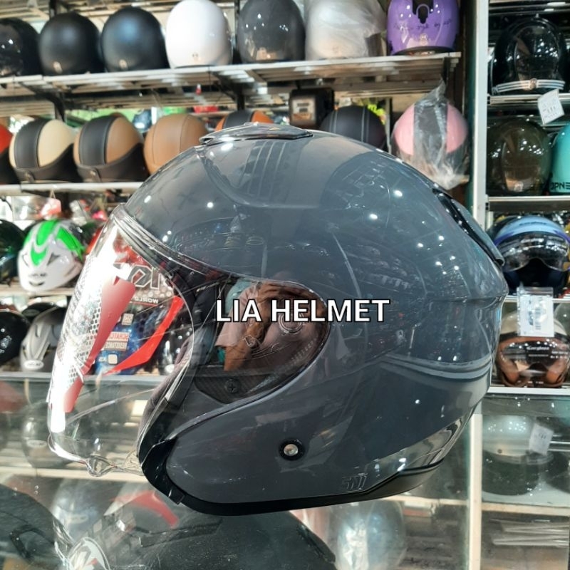 helm half face kyt kyoto R solid gorilla grey / helm kyt kyoto r original / kyt kyoto R gorilla grey