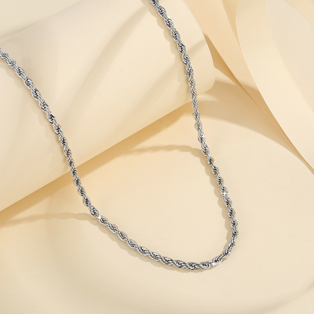 Kalung Rantai Pria Dan Wanita Mewah Kalung Perak Rantai Wanita Titanium Anti Karat