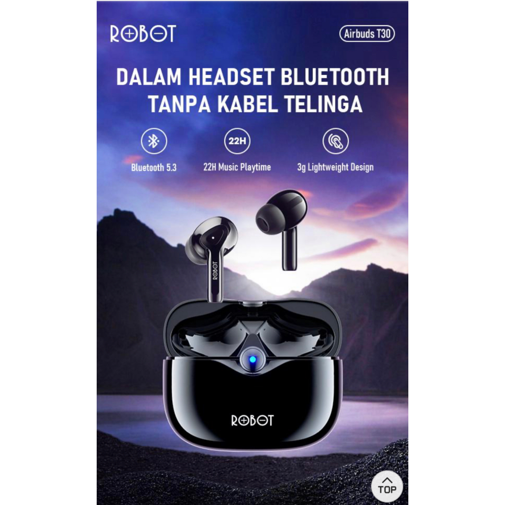 Robot TWS Wireless Earphone Airbuds T30 PLUS Original BT 5.3 Original
