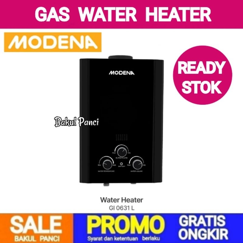 MODENA GAS WATER HEATER GI 0631 L 0631L 0631L - PEMANAS AIR KAMAR MANDI 6L