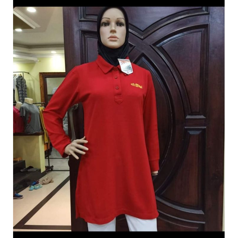 tunik merah cabe tanpa kerut M