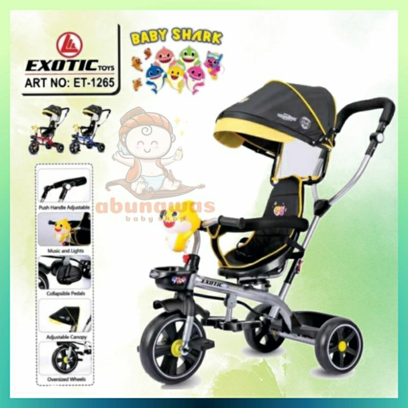 Sepeda Roda Tiga 3 Anak Sepeda Stroller Tricycle Exotic ET 1261-1 , ET 1262 , ET 1265 , ET 1267 , ET