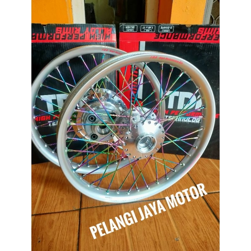 Velg TDR U shape Motor Revo fit / karisma /SupraX125 / tromol set jari velg ukuran 140x140/17 siap p