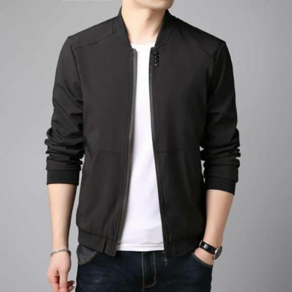 Promo Jaket Pria Casual polyster bomber original Parasut - Hitam M Limited
