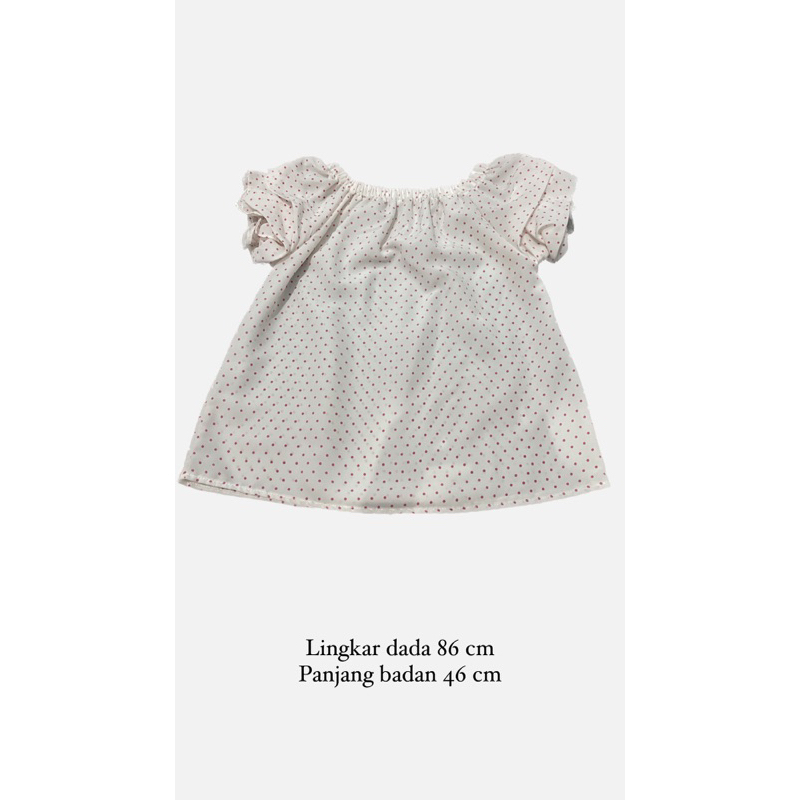 baju polkadot putih pink