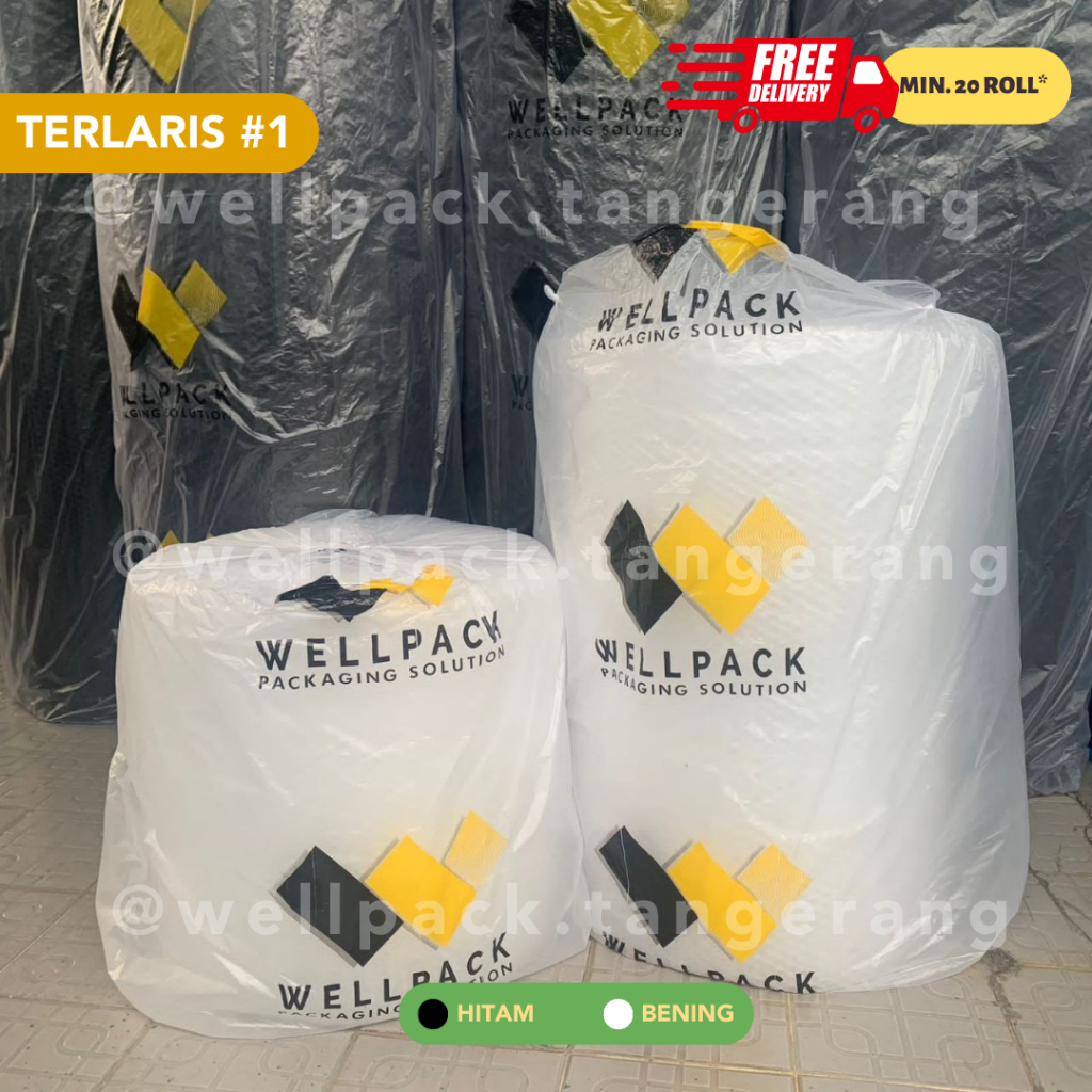 

Bubble Wrap Roll 60cm x 50m & 40cm x 50m I Hitam & Bening I Potongan I Wellpack (WP MP) I Gosend Grab Instant I Premium Tebal I Murah