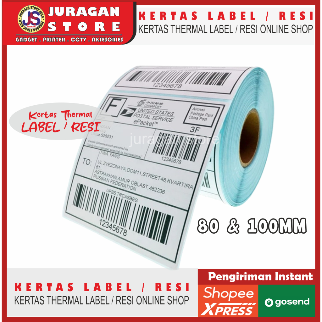 

Kertas thermal Label RESI Online Shop Direct Thermal