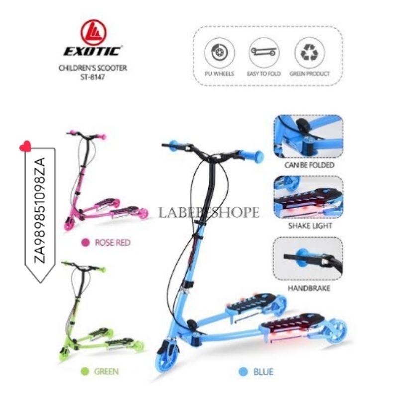 Scooter Anak Otoped Exotic Model Skuter Gunting ST ET 8147 SNI Murah - Biru
