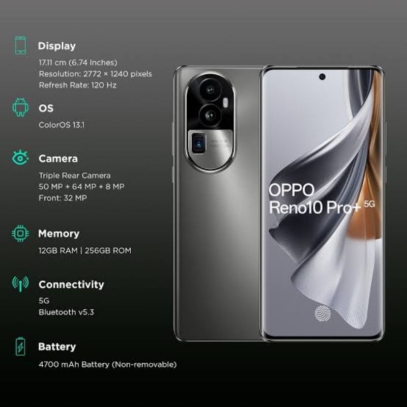 OPPO RENO 10 PRO PLUS 5G RAM 12/256GB BERGARANSI RESMI