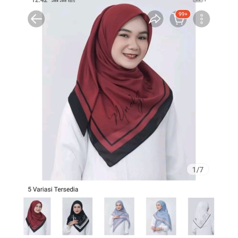 Mandjha Khusus Free Box Ivan Gunawan Fashion Scarf Motif Mono Basic Red,Poduksi Black,White,Grey,Blu