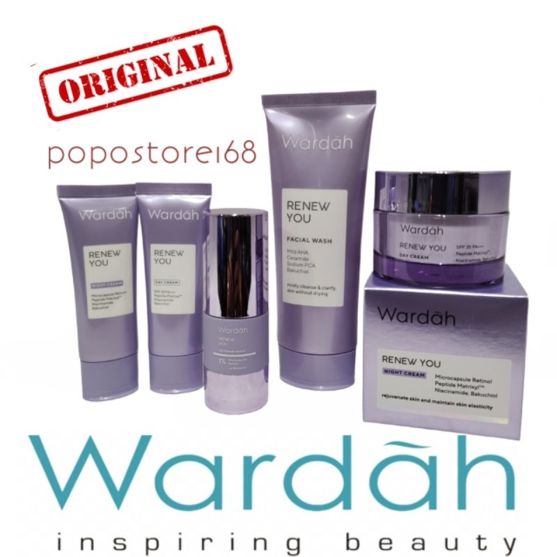 PAKET WARDAH RENEW YOU 2IN1 MINI (DAY & NIGHT CREAM 15 GRAM)1 SET KRIM WARDAH RENEW YOU UNGU TUBE SP