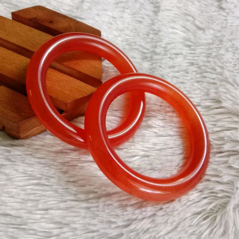 Gelang Batu Giok Pipa Orange