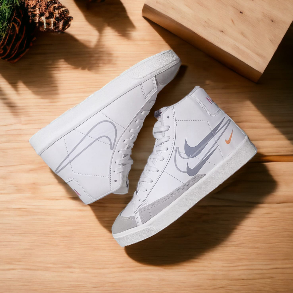 Sepatu Blazer Mid 77 Vintage Double Swoosh Putih Abu White Gray 100% BNIB Global