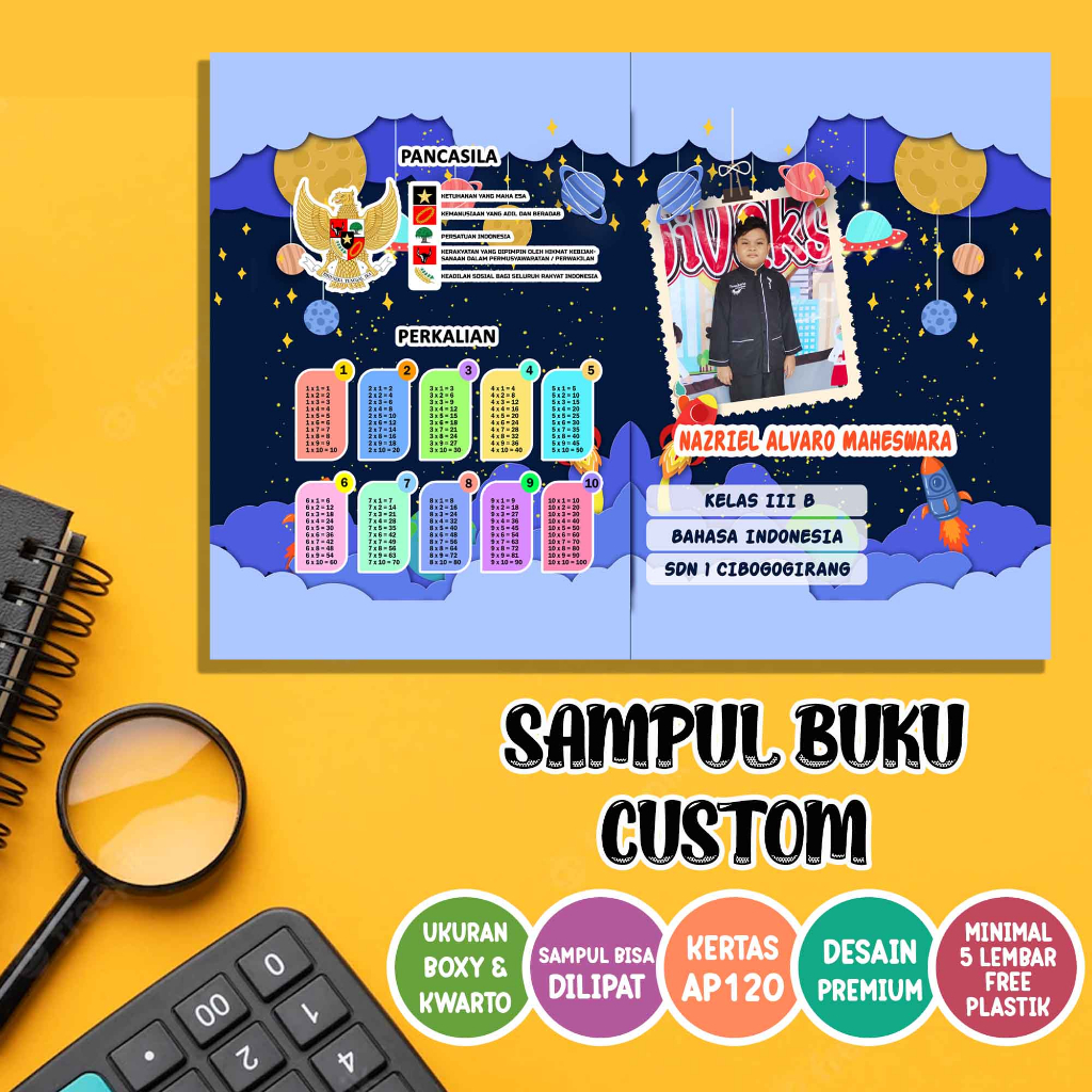 

Sampul Buku Premium Bisa Custom Foto, Nama, Kelas dan Sekolah