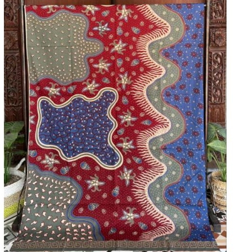 kain batik katun printing motif pulauan peta
