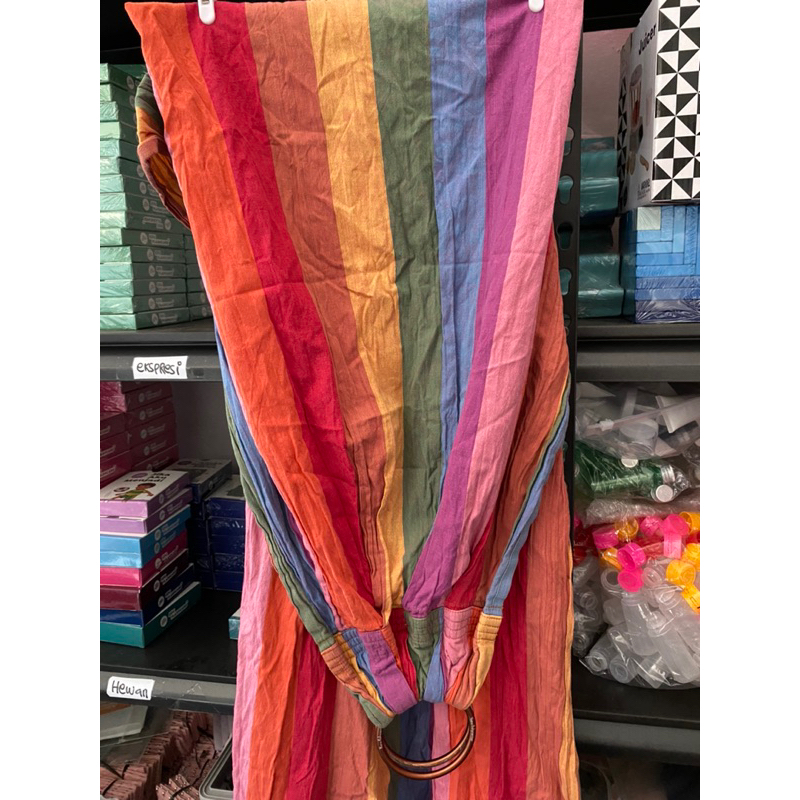 Preloved gendongan bayi anak hanaroo stretchy wrap polos nana baby carrier ringsling woven tenun jar