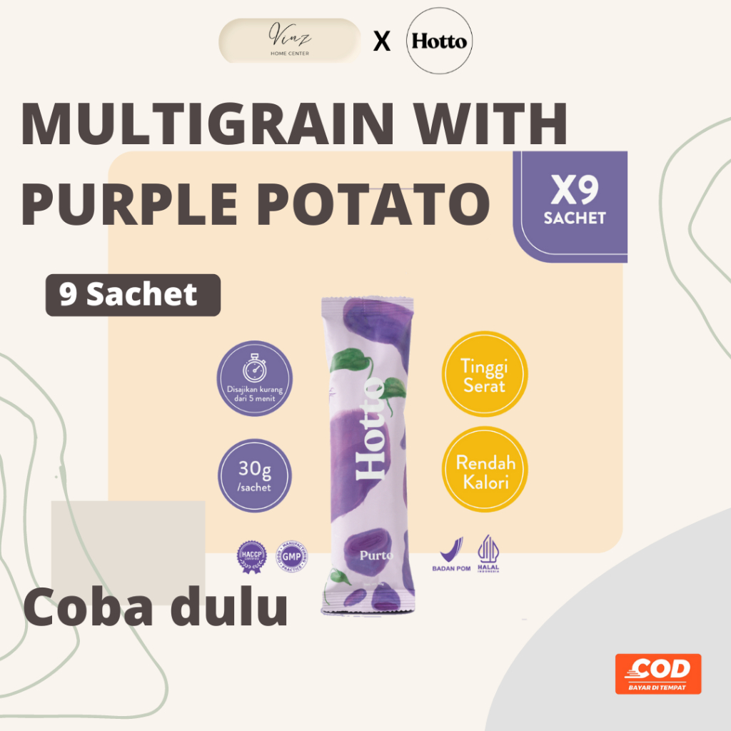 

HOTTO PURTO 9 SACHET / HOTTO PURTO MULTIGRAIN / HOTTO PURTO / MINUMAN SEREAL/ MENU SARAPAN
