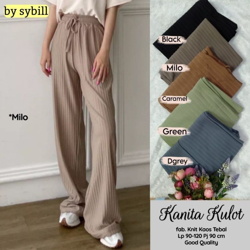 KANITA KULOT CELANA KULOT WANITA KNIT KAOS RAJUT