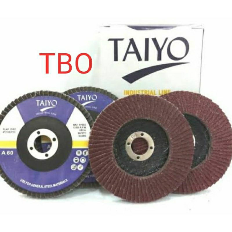 Taiyo Gerinda Amplas 4" Amplas Susun KASAR Ukuran 40,  Flap Disc Wheel 4 Inch Amplas Bundar