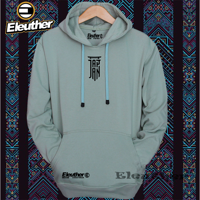 COD Eleuther Hoodie Hijau Mint Pria Wanita Sablon Motif Japan Distro Original Bandung Sweater Hodie 