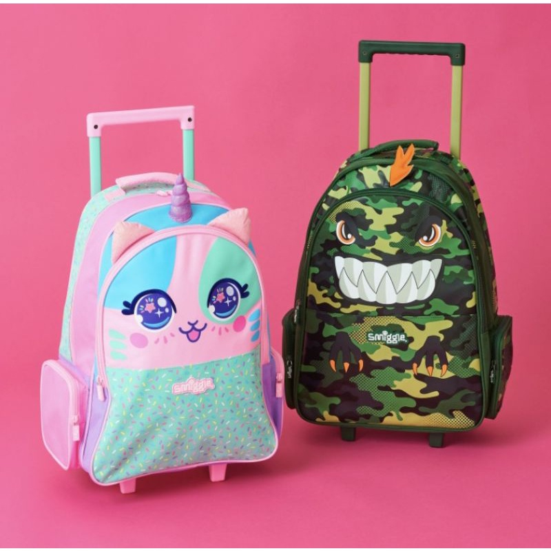 RB Smiggle Bag Backpack Trolley Light wheel /troli dengan roda lampu