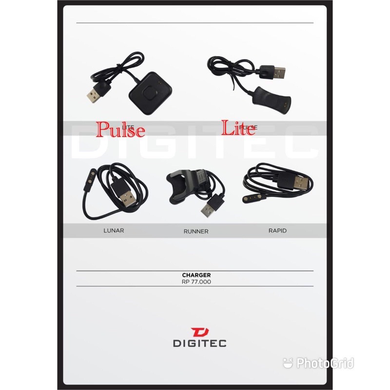Charger Original Digitec Lite / Pulse / Runner / Lunar / Rapid Charger jam tangan