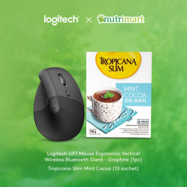 Unik Logitech X Nutrimart Exclusive Bundle - LIFT Mouse Ergonomic Vertical Diskon