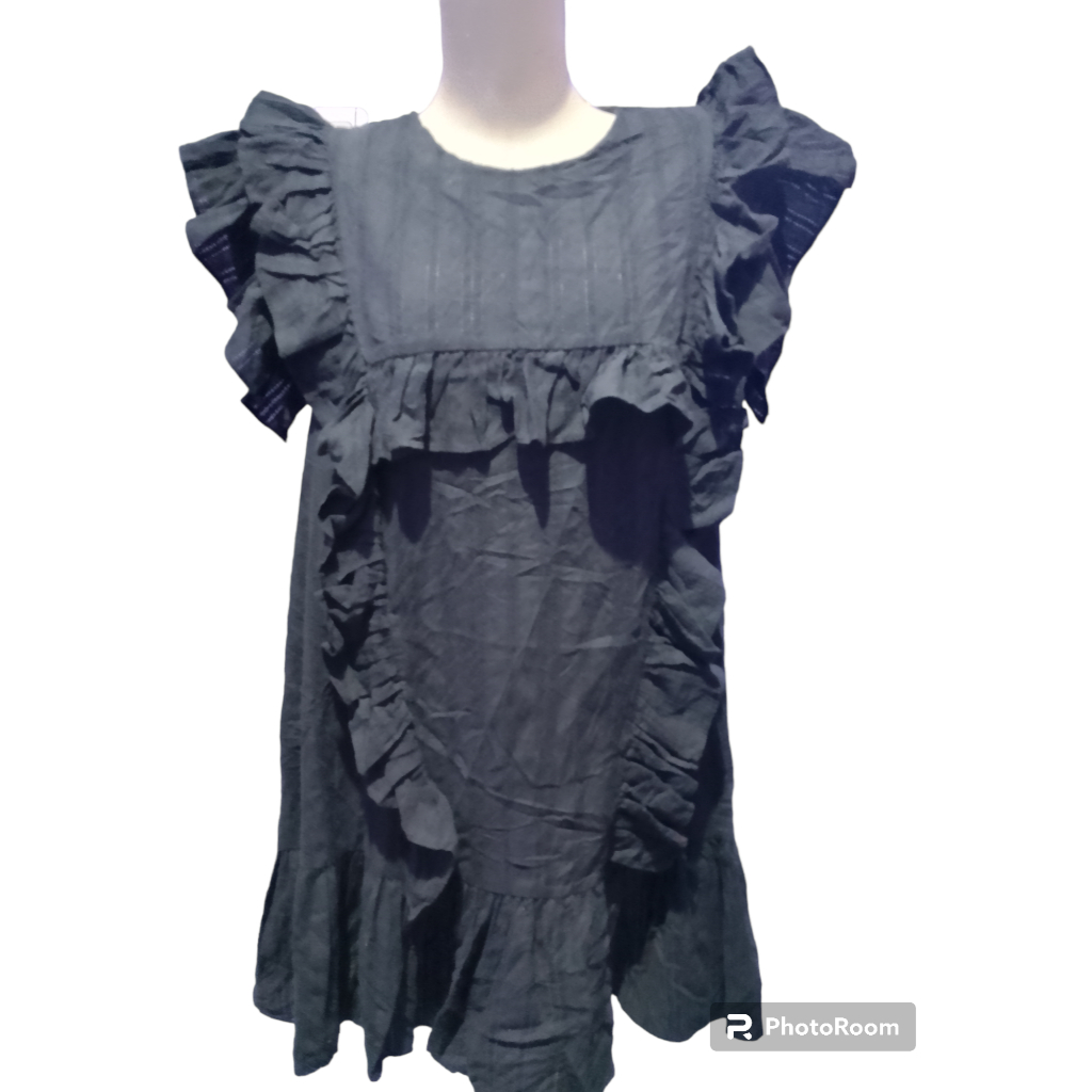 DRESS THRIFT HITAM RUMPEL