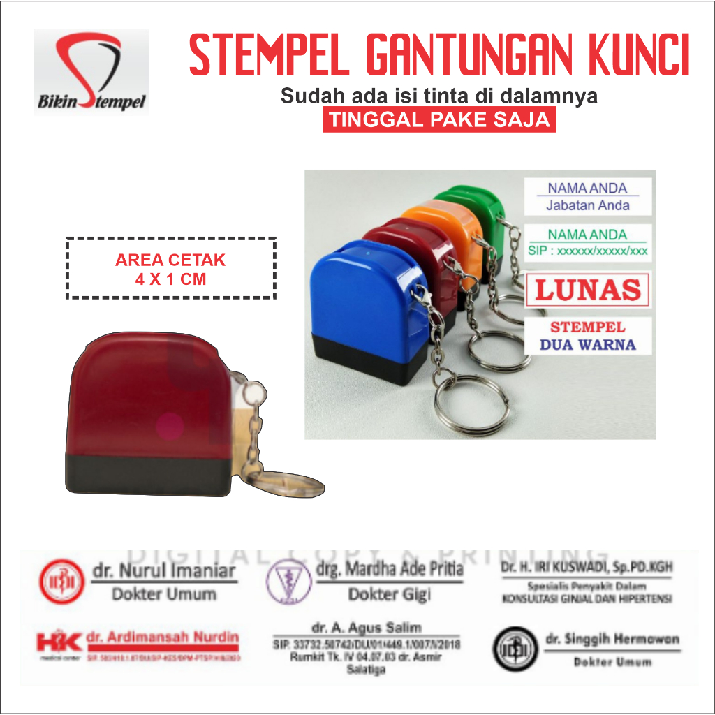 

Stempel Custom Stempel Gantungan Kunci Besar I Stempel Nama NIP I Stempel Dokter