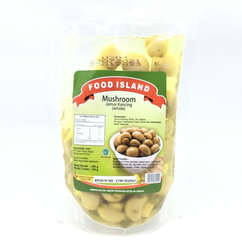 

Whole Food Island Jamur Kancing Kemasan Pouch 250gr