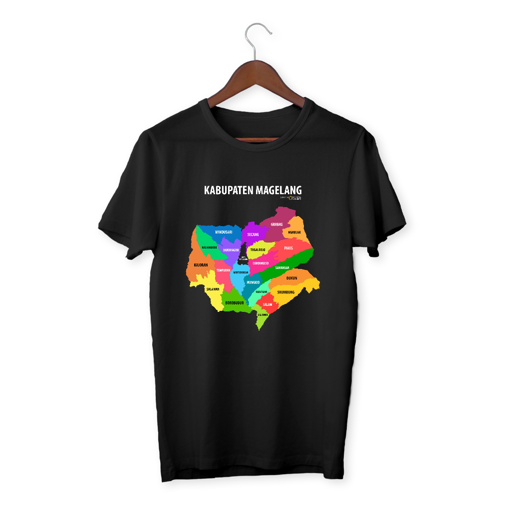 Kaos Peta Kabupaten Magelang, Jawa Tengah - Tshirt Map by Mahasiswa Geografi