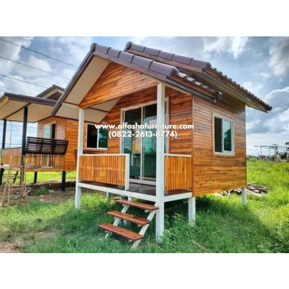 rumah kayu minimalis / gazebo kayu jati / villa kayu jati