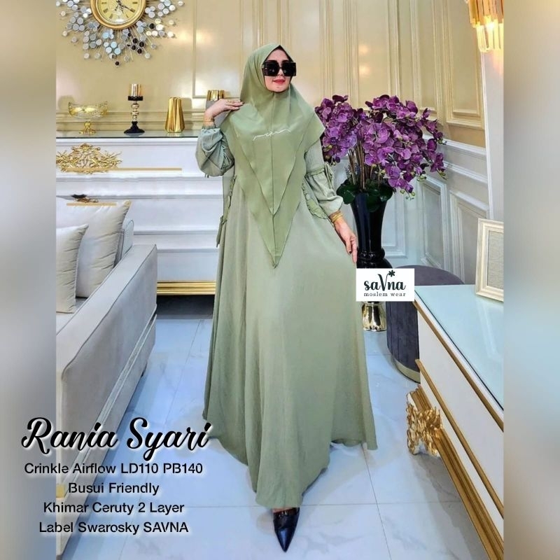 RANIA SYARI / GAMIS SYARI PLUS KHIMAR