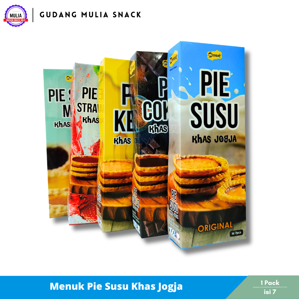 

Menuk Pie Susu Khas Jogja | Rasa Original Coklat Keju Strawberry Blueberry Tiramisu & Mix