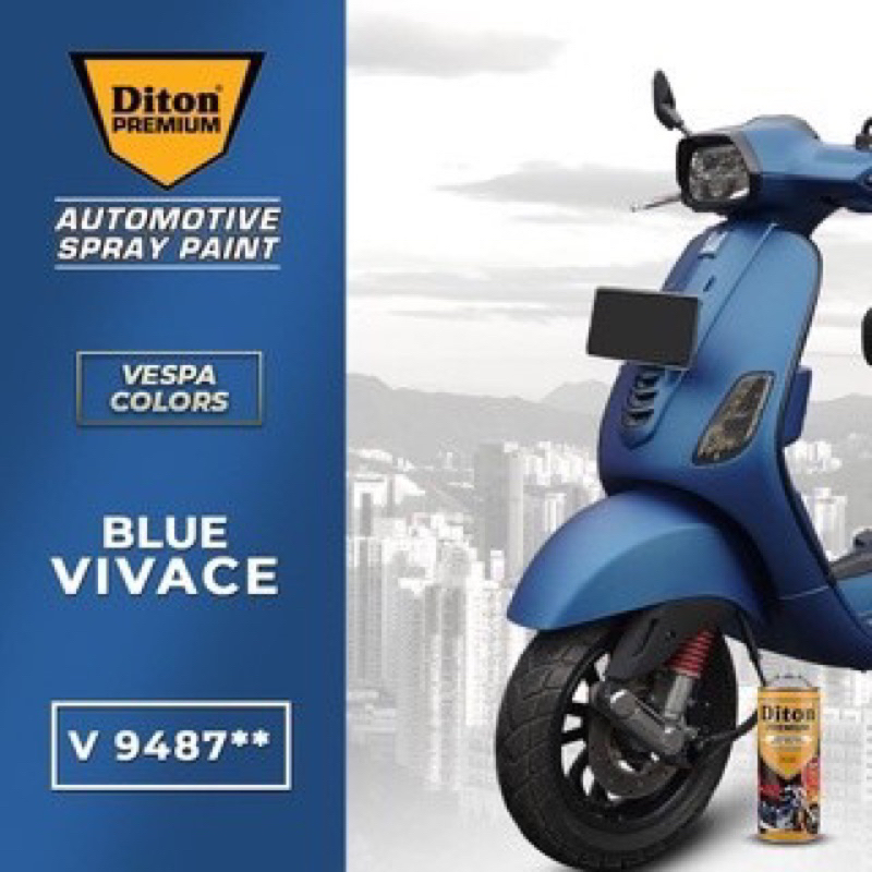 V9487 ** Cat Semprot DITON PREMIUM Vespa Colors Warna Biru Doff  Blue Vivace V 9487** Pastel